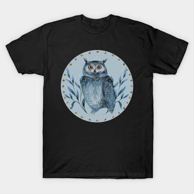 Scandinavian Owl T-Shirt by Lyn's Pixels